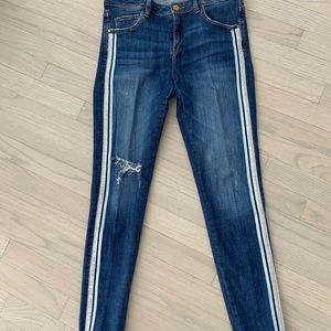 Zara side stripe jeans